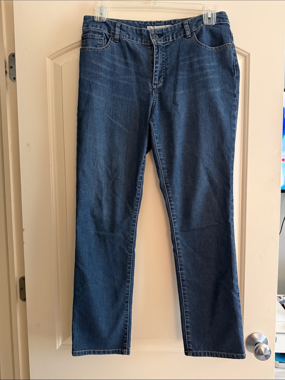 Chico's Straight-Leg Jeans in Dark Blue Denim